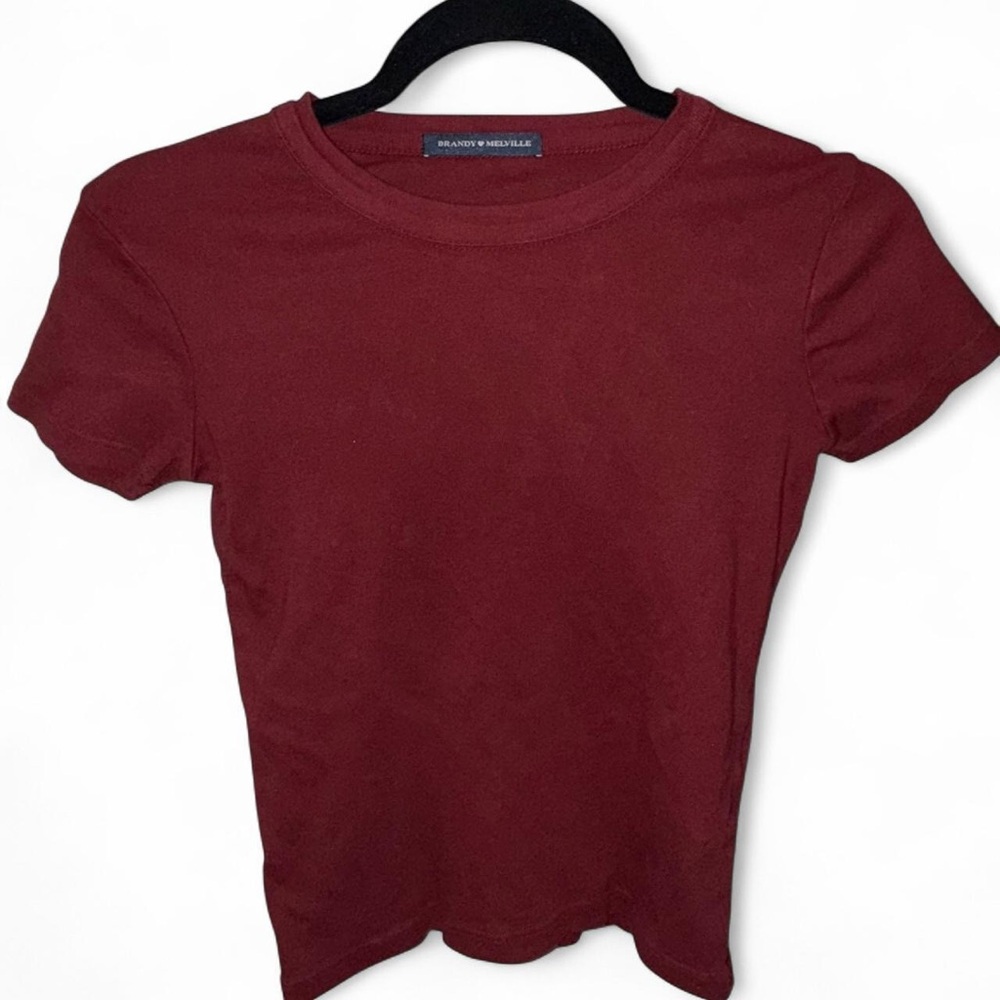 Brandy Melville Burgundy Short Sleeve Tee